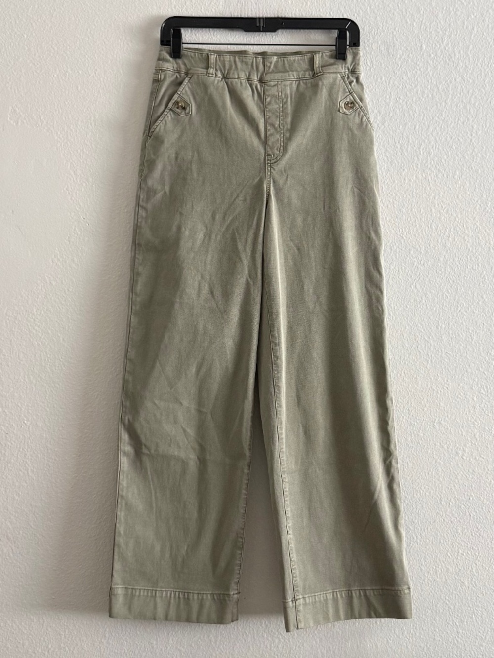 SPANX Twill Wide Leg Cropped Pants